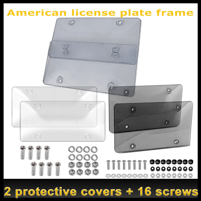 2pcs Unbreakable License Plate Bubble Protector Universal Fitment Shield