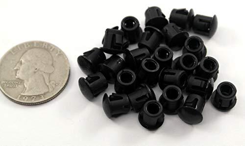 1/4" Hole Nylon Locking Panel Plugs Black/White Dome Cover 5/16" Top Width
