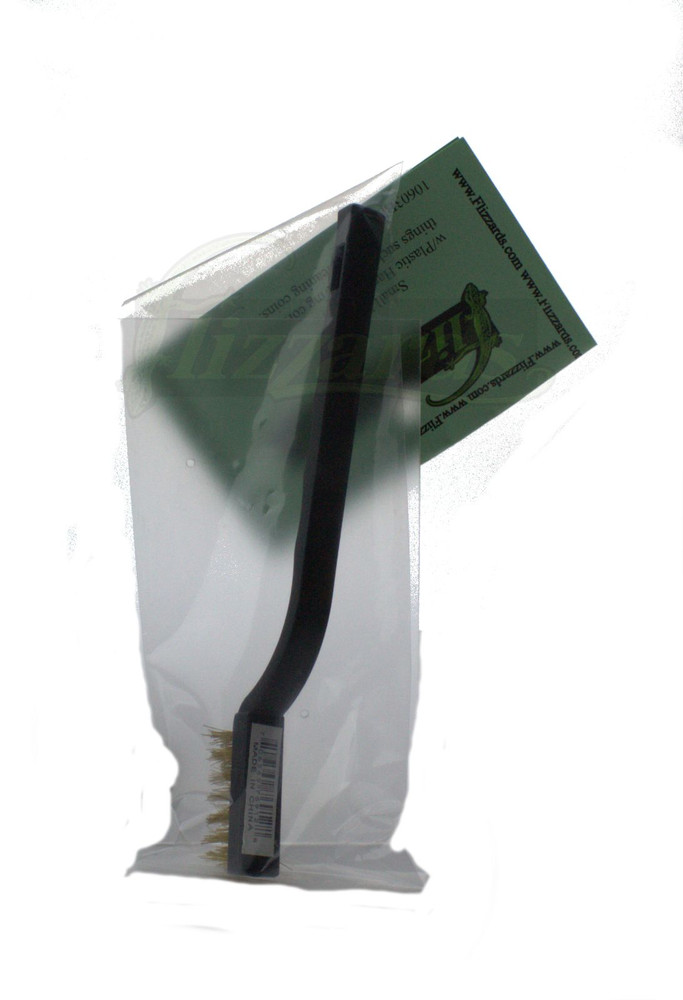 Small Brass Wire Brush w/ Plastic Handle - 6 3/4"