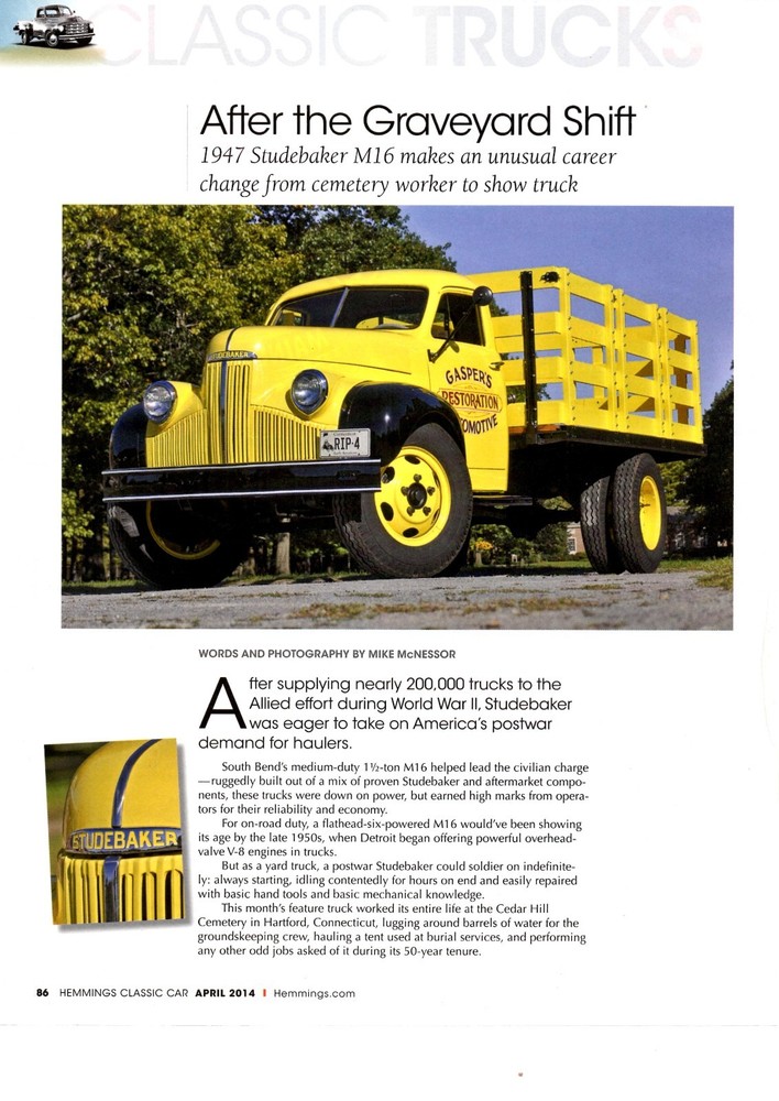 1947 STUDEBAKER M16 TRUCK ~ NICE 3-PAGE ARTICLE / AD