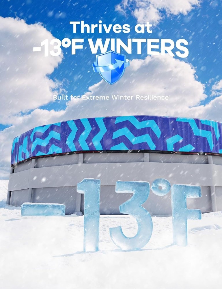 POOLHACKER 21 ft Round Winter Pool Cover for Above Ground Pool Extra Thick 420D