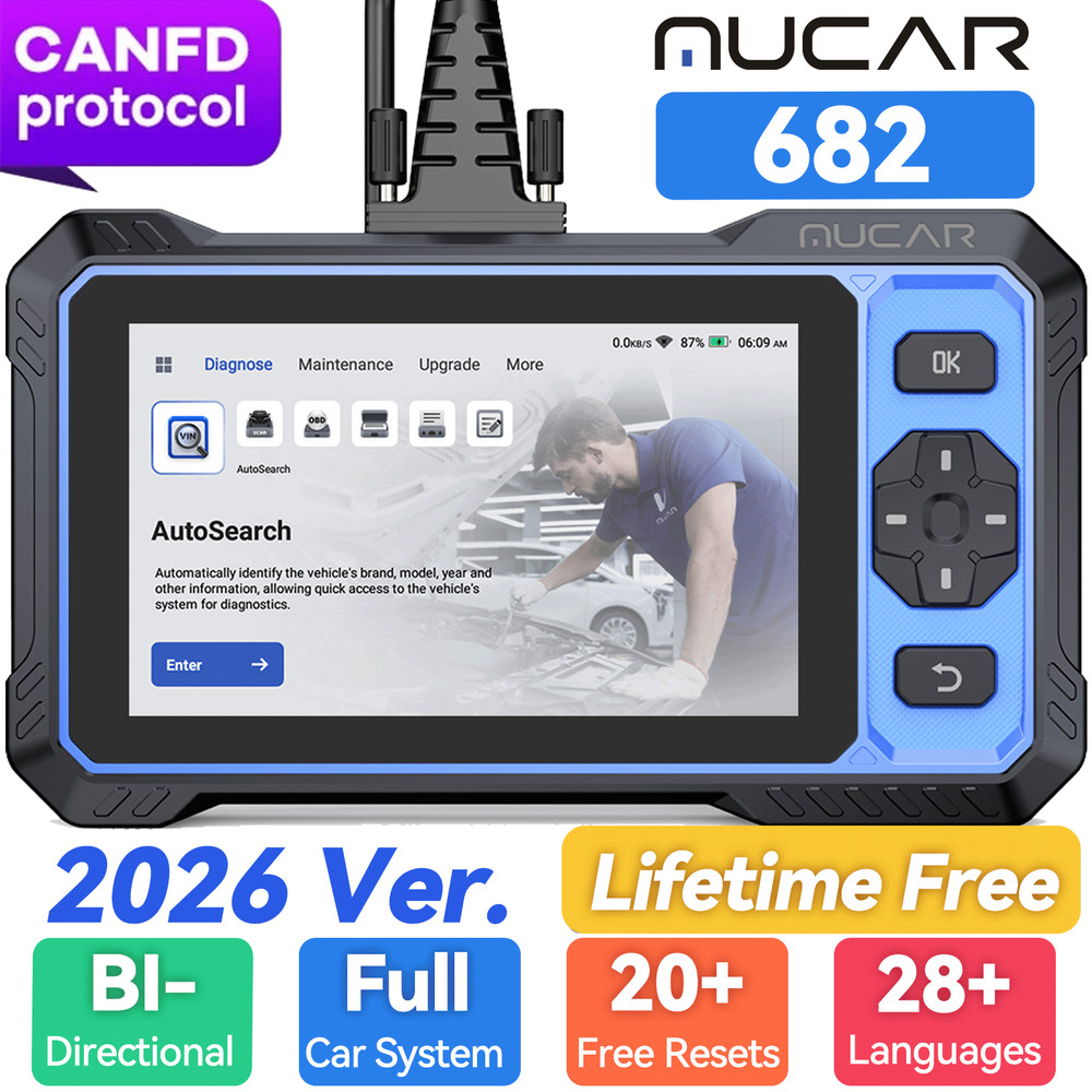 🔥MUCAR 682 Professional Bidirectional Control FULL SYSTEM Auto AI OBD2 Scanner