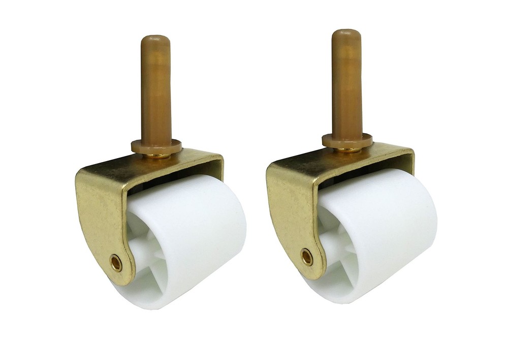 Shepherd Hardware 9535 2-1/8-Inch White Bed Rollers with Stem and Socket, 2-P...