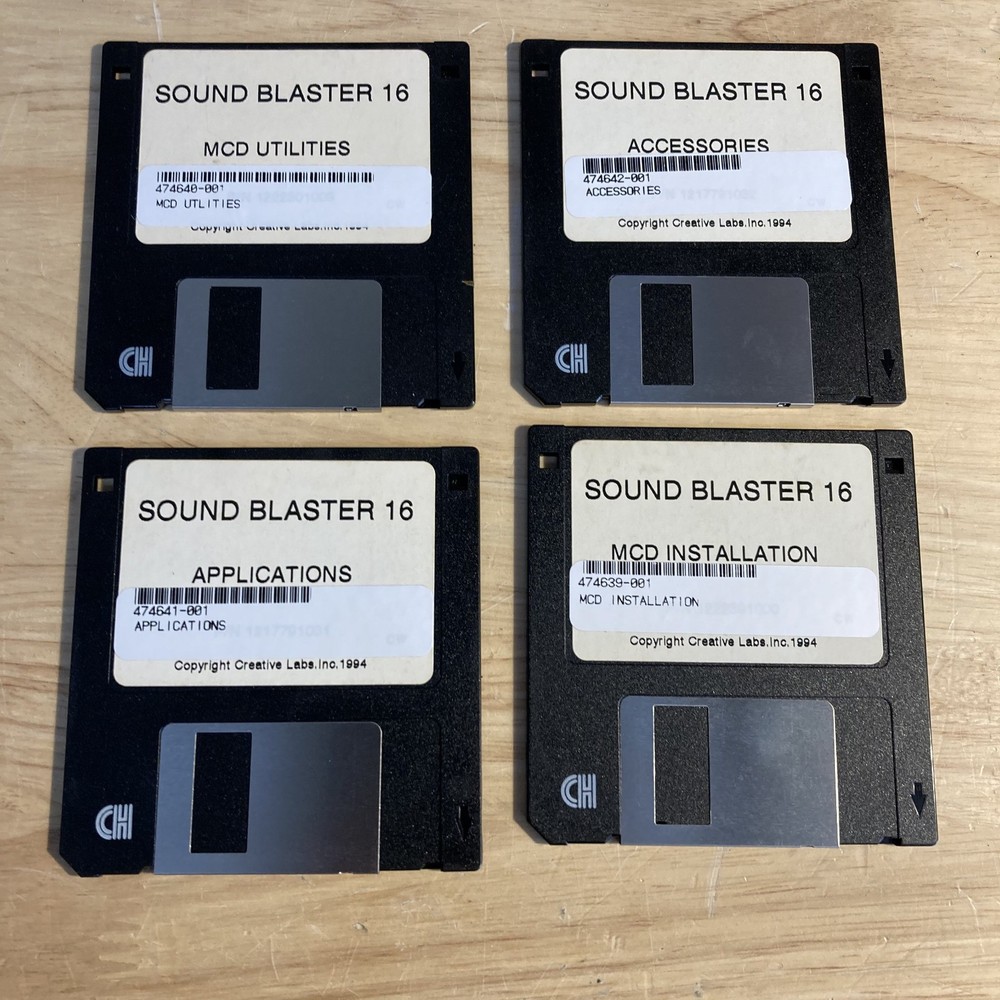 Sound Blaster 16 MCD Software 4 Floppy Disks