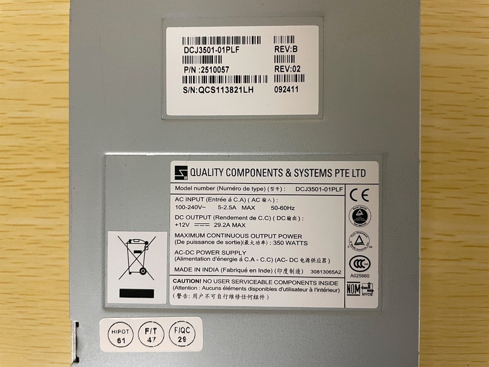Quality Components & Systems PSU Power Supply Module DCJ-3501-01PLF RevB 2510057
