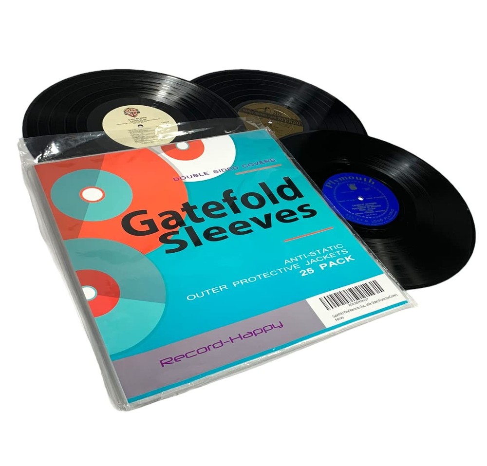 Gatefold Vinyl Records Outer Sleeves – 12 inch Double Sided Protective Clear