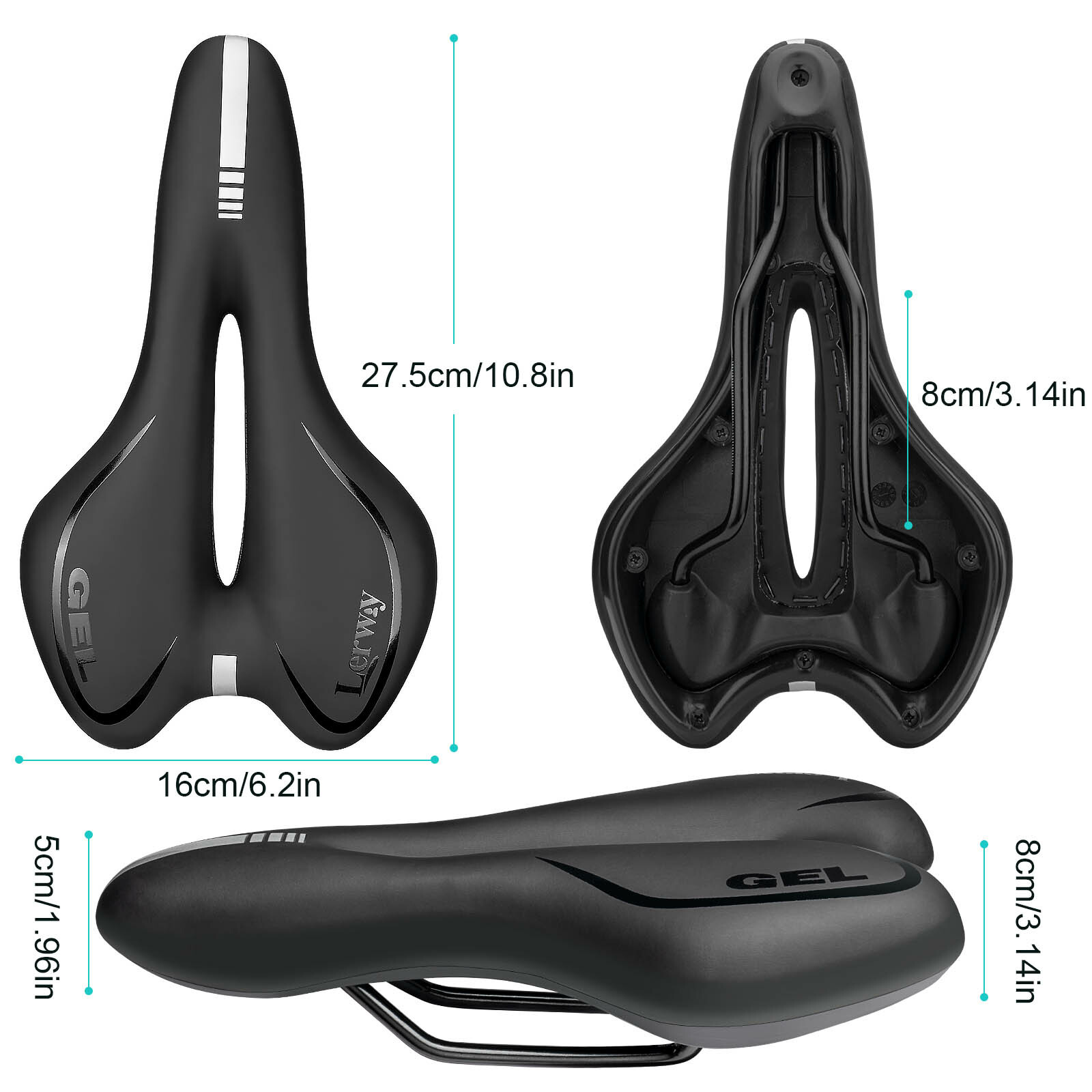 LERWAY Bike Seat Bicycle Saddle MTB Road Mountain Cycling Gel Comfort Rainproof