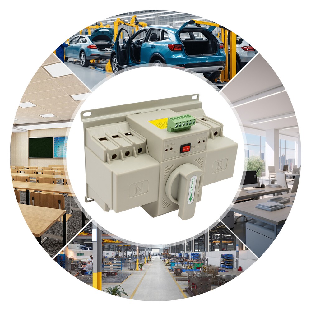 Manual 110V Dual Power Automatic Transfer Switch 3P Generator Changeover Switch