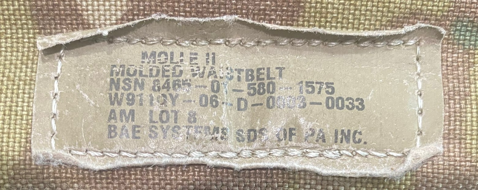 MOLLE II MOLDED WAIST BELT for Large Rucksack OCP