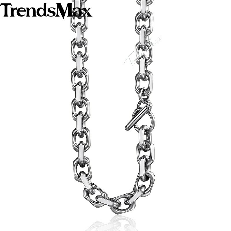 9mm Mens Boys Chain CABLE Rolo Link 316L Stainless Steel Necklace Toggle Clasp