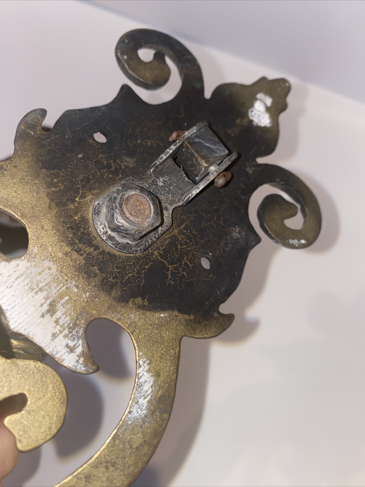 Antique Bronze/Brass Door Handle Pulls Pair Gothic Architectural Hardware 15”