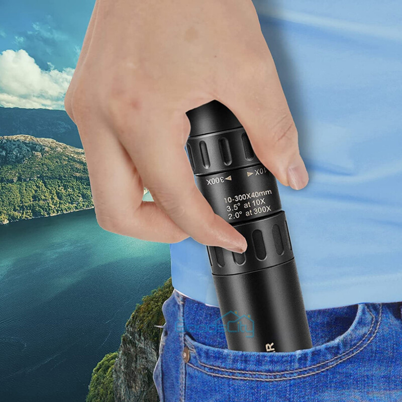 10-300X40mm Zoom HD Military Powerful Monocular Handheld Optics Telescope+Case