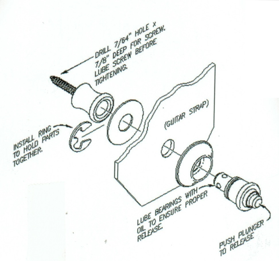 Guitar Strap Locks -- Black Finish
