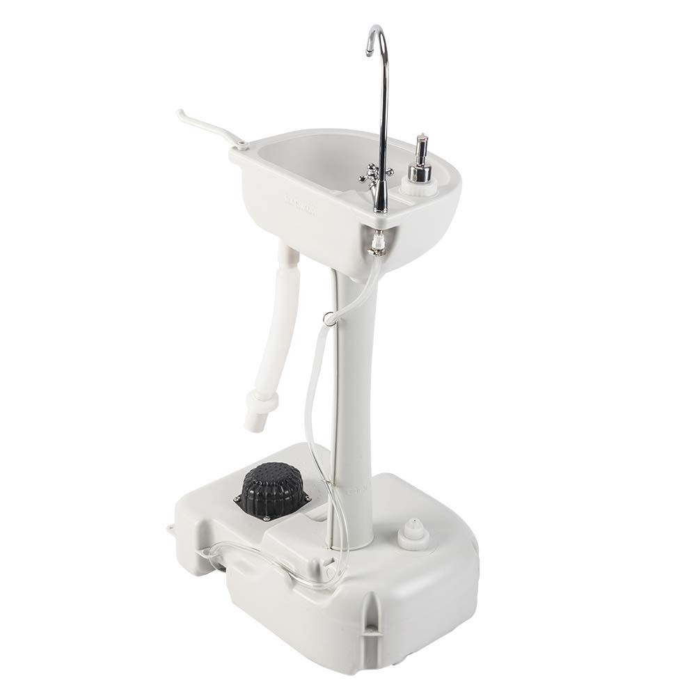 Portable Sink Rolling Hand Wash Basin with Towel Holder Soap Dispenser Wheels