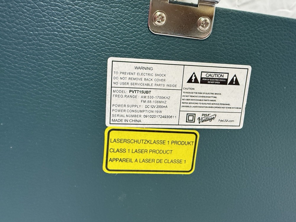 Pyle Bluetooth Vintage Classic Style Turntable Speaker System Record Player