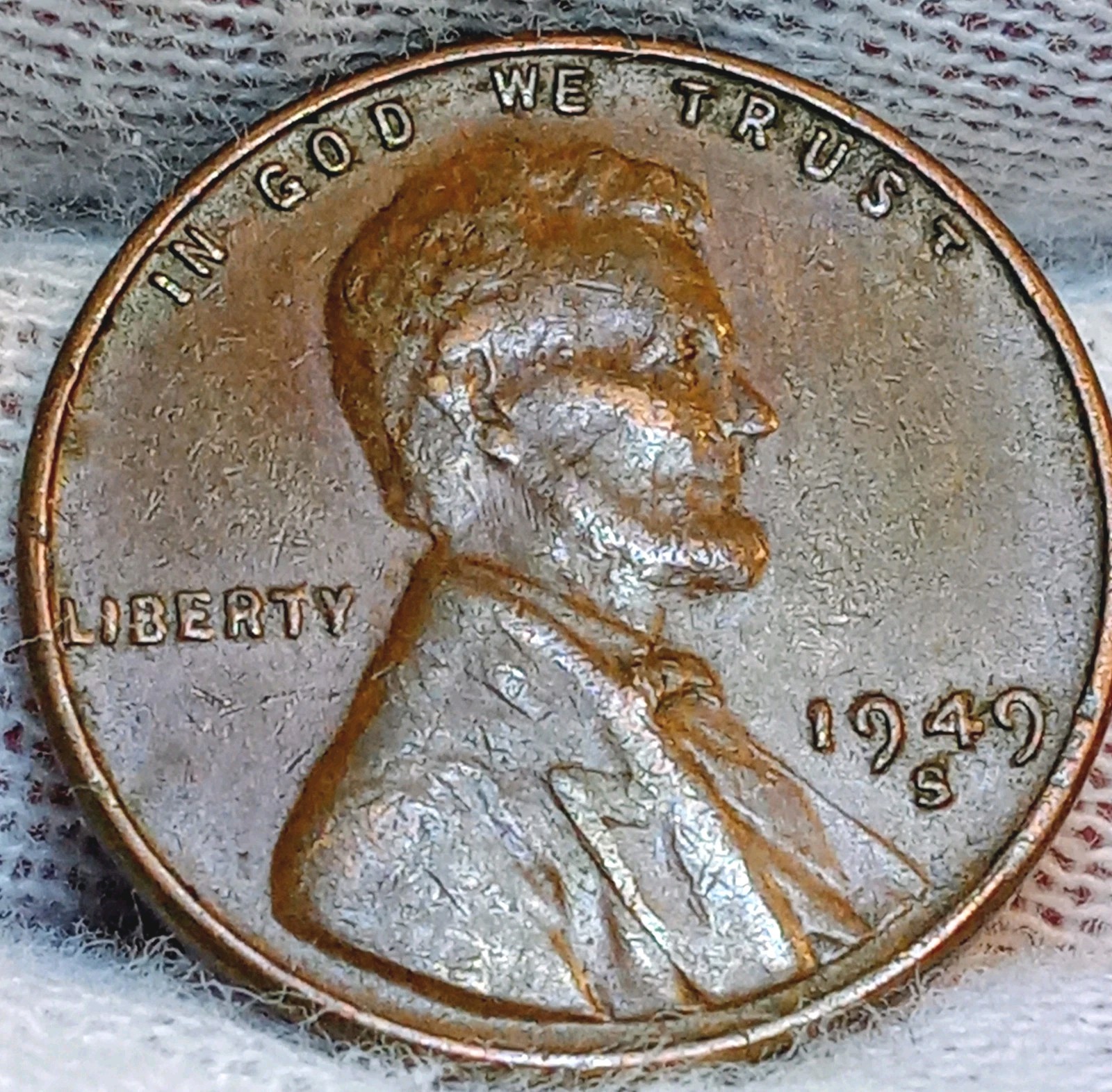 1949 S Lincoln Wheat Cent Free Shipping