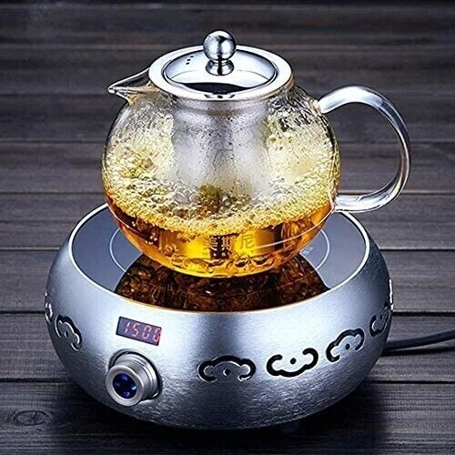 Clear Glass Tea Pot With Steel Infuser Leaf Teapot Stovetop Safe 22Oz \660ml