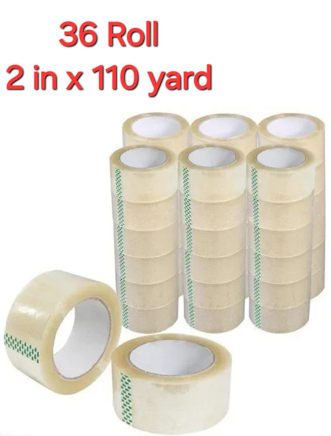 Packing Tape 36 Rolls 2 in 110 Yards 2 Mil (330 ft) Clear Carton Sealing Tapes