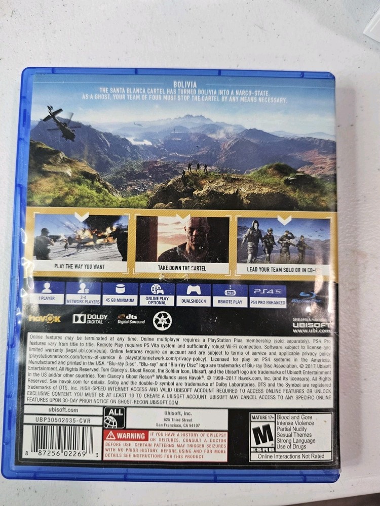 ps4 ghost recon wildlands case only NO GAME