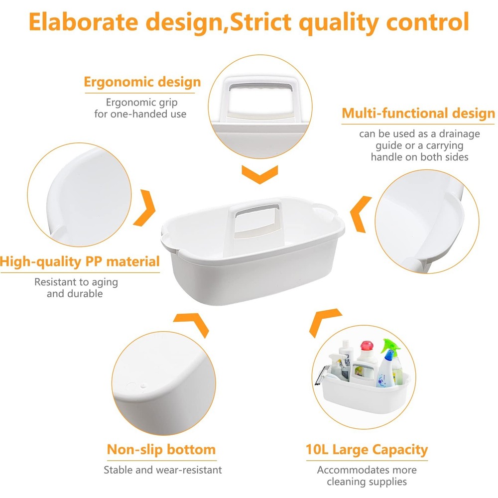 Multi-Purpose Plastic Cleaning Caddy with Handle, Shower Caddy Organizer/Stor...