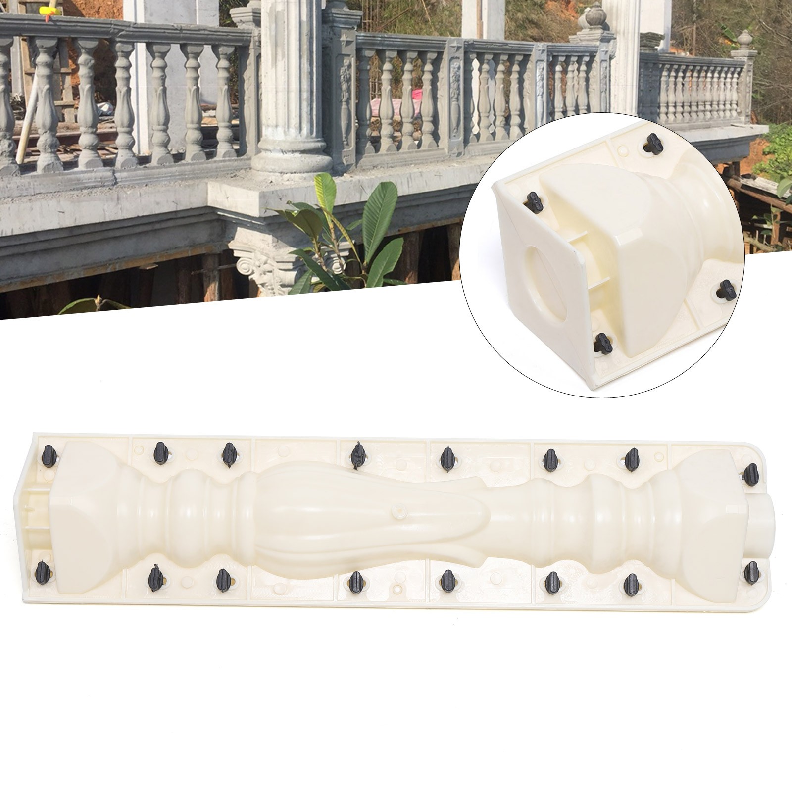 White 27.6 in Railing Mould Balustrade Mold Column Suitable For Concrete Plaster