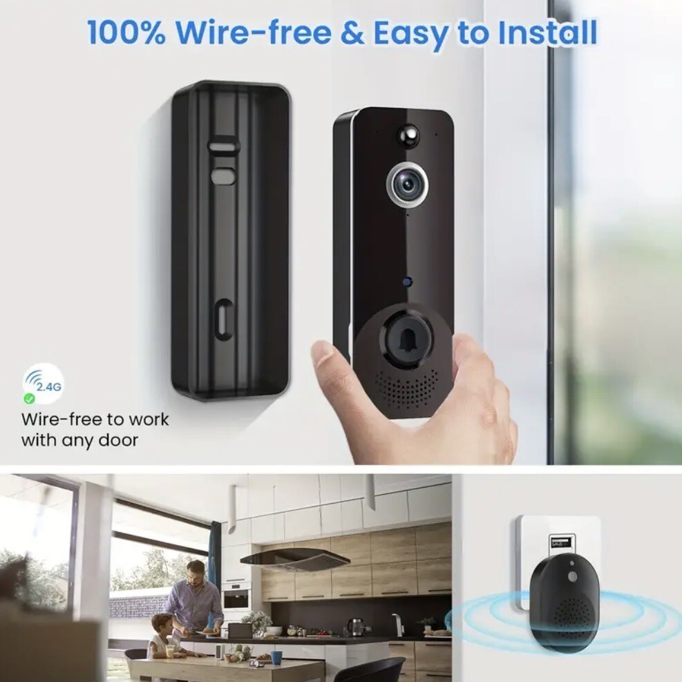 Smart Doorbell Camera- 2 Way Audio - Wireless