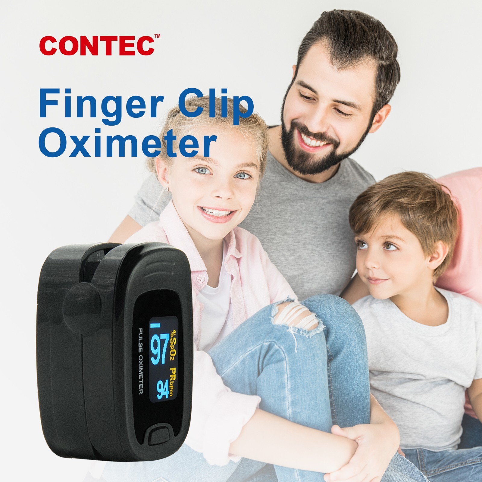 CONTEC Finger Pulse Oximeter OLED Blood Oxygen Meter Spo2 Heart Rate Monitor New