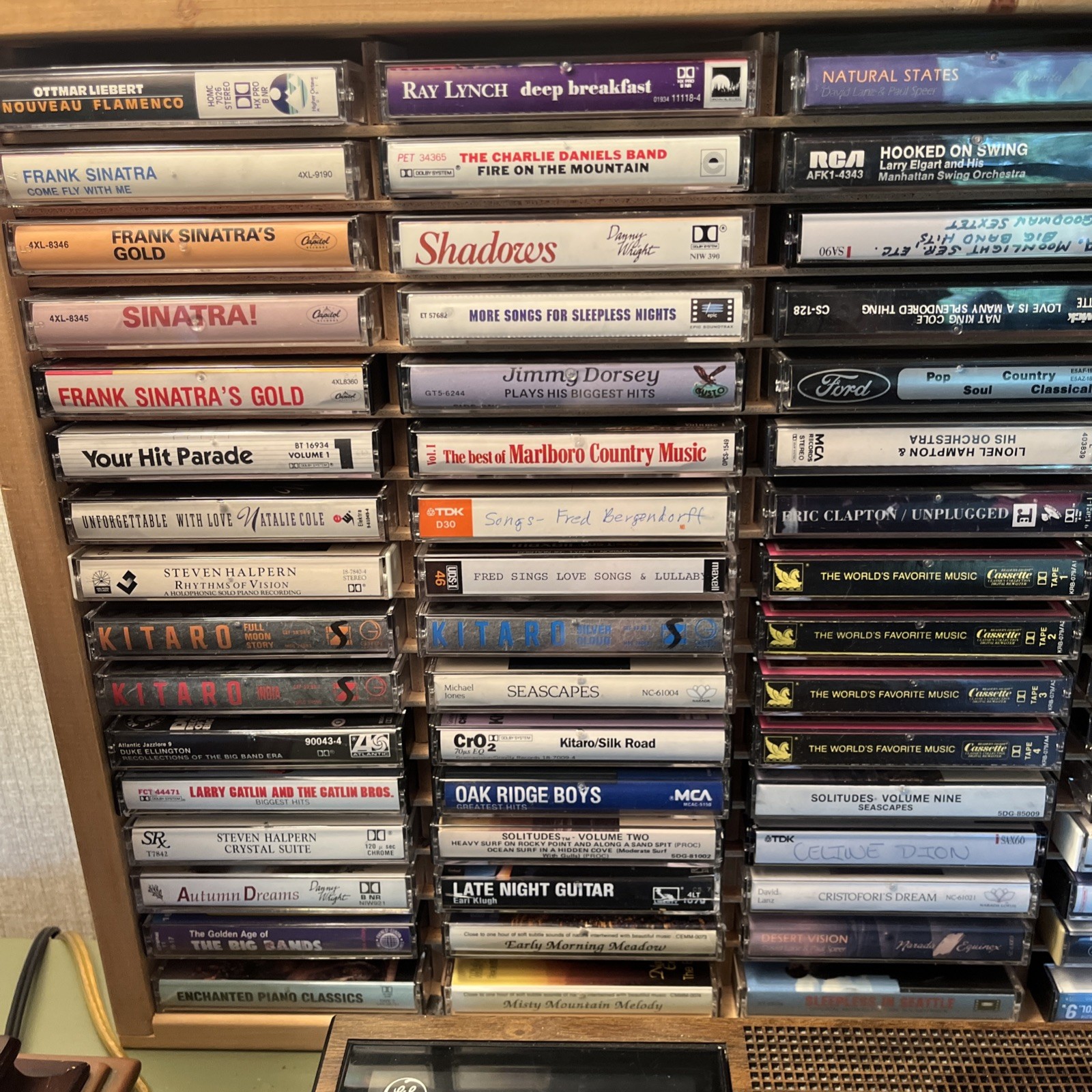 Vintage General Electric MODEL NO. 7-4956 Clock Radio AM/FM (64 Tapes Included)