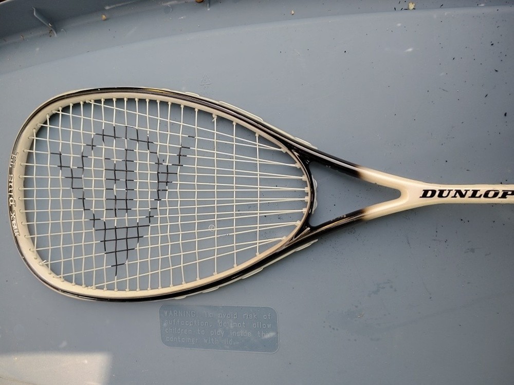 Dunlop Max Plus Ti Squash Racket And Bag. Graphite Composite. Great Shape.