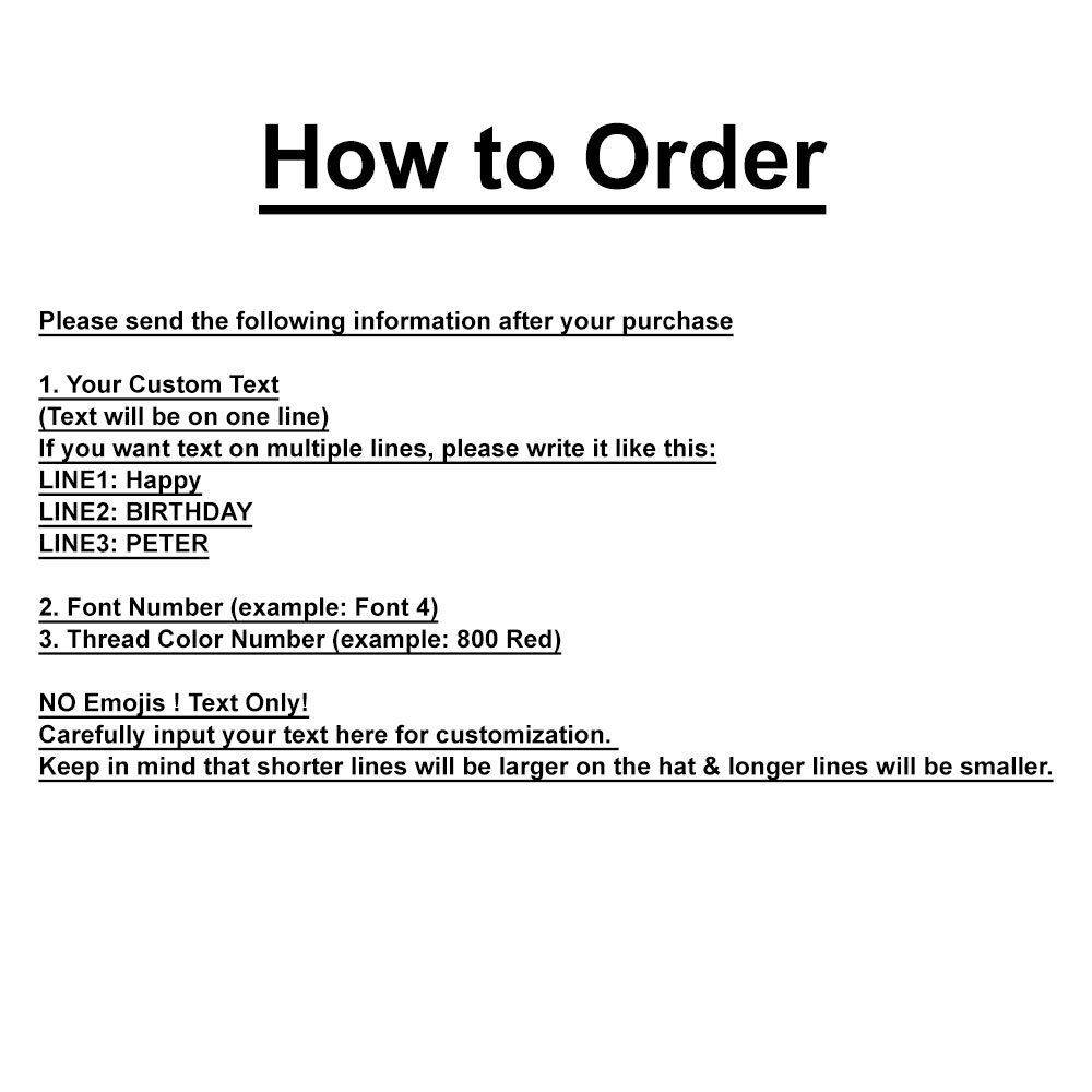 Personalized Text Embroidered Unisex Baseball Cap, Adjustable Hat, Custom Text