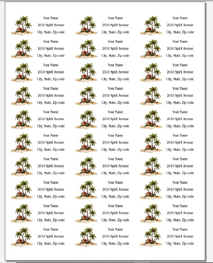 150 Beach Shack Palm Trees Mailing Return Address Labels Personalized