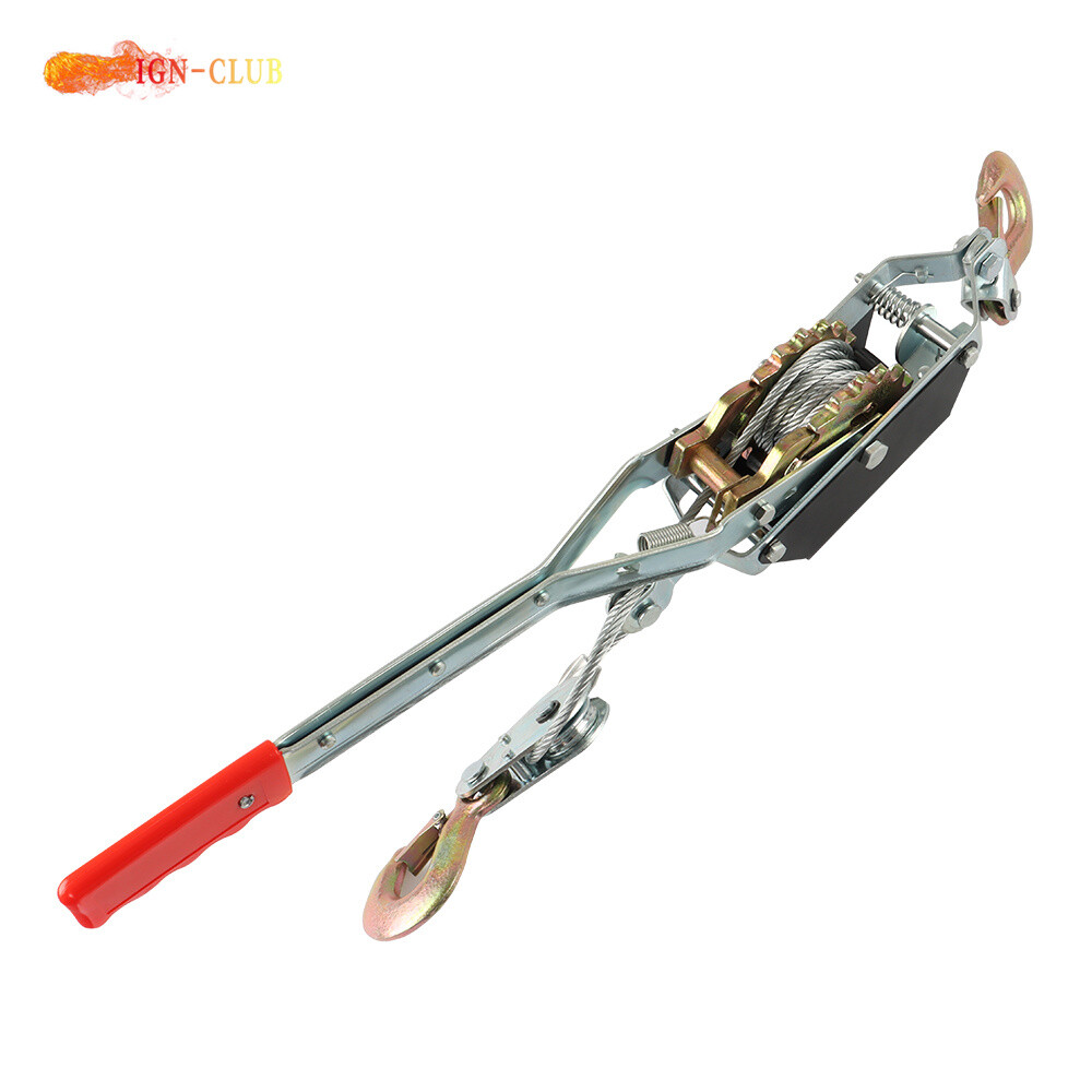 2 Ton Come Along Winch Heavy Duty 2 Hook Steel Cable Dual Gear Power Puller