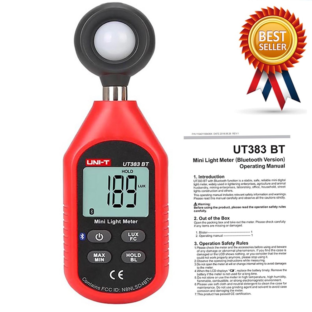 UNI-T UT383-BT Mini Light Meter LCD Display with Bluetooth iENV ✦Kd