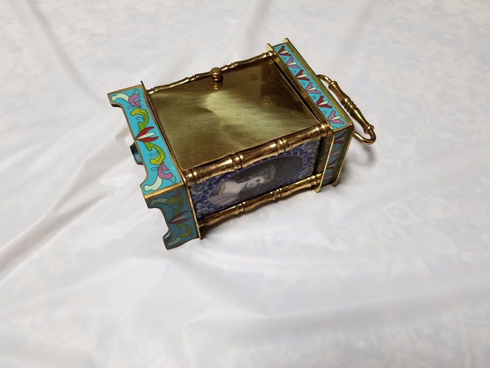 CLOCK - CLOISONN'E WIND UP CLOCK - GREAT DECORATOR PIECE