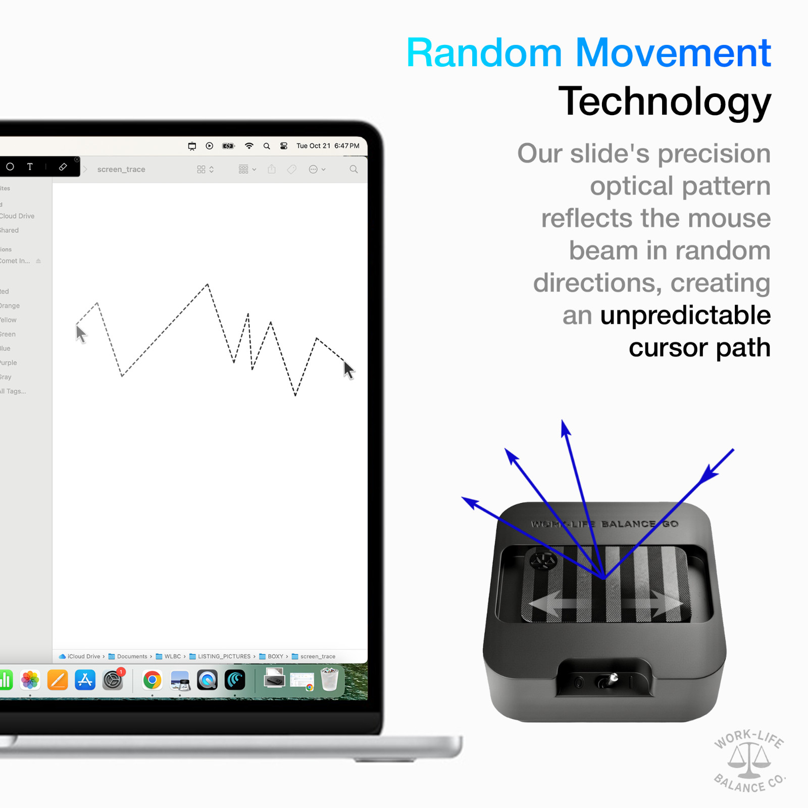 Mechanical Mouse Jiggler, Undetectable Device, Cordless Mouse Mover, Randomized