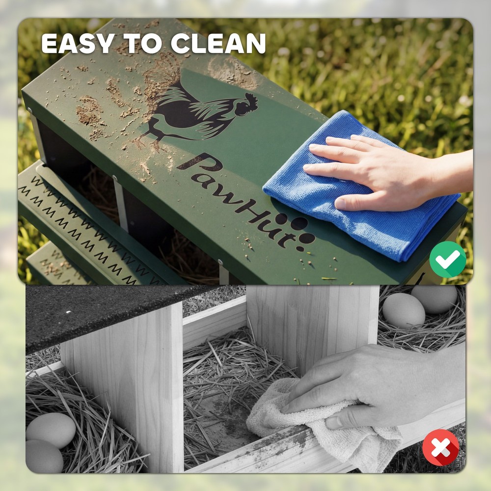 Chicken Nesting Boxes, 6 Compartment Steel Nesting Boxes for Chickens