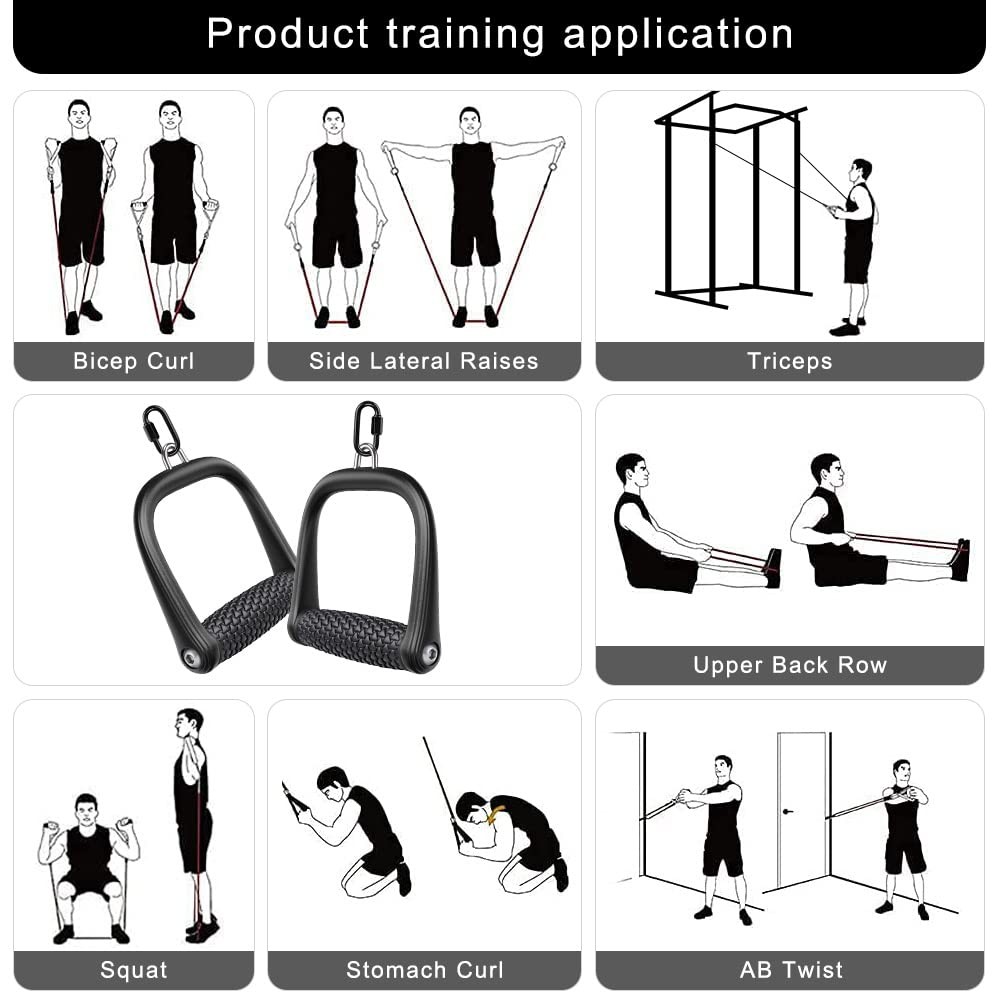 D Handle Cable Attachment, Cable Machine Handles, Non-Slip and Comfortable, S...