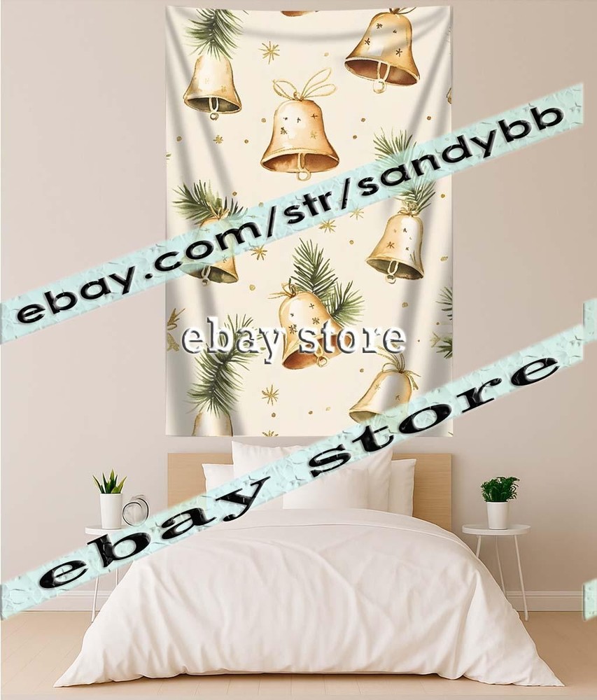 Festive Bells Pattern elegant simple subtle tapestry 39X59 in
