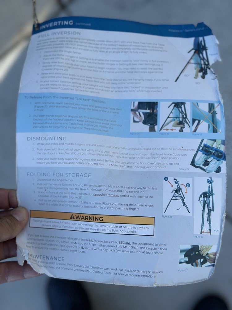 Teeter FitSpine X1 Inversion Table - Grey