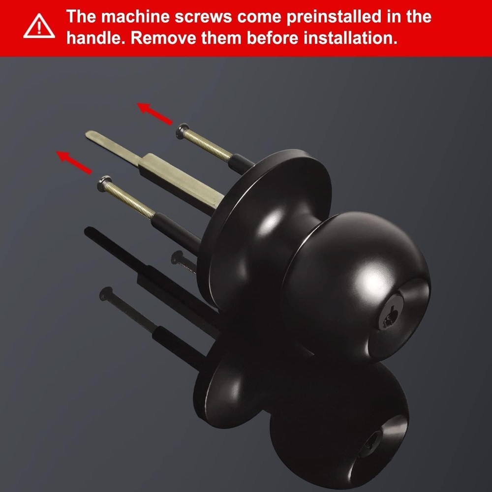 2 Pack Matte Black Keyed Entry Door Knobs – Elegant Security Solution