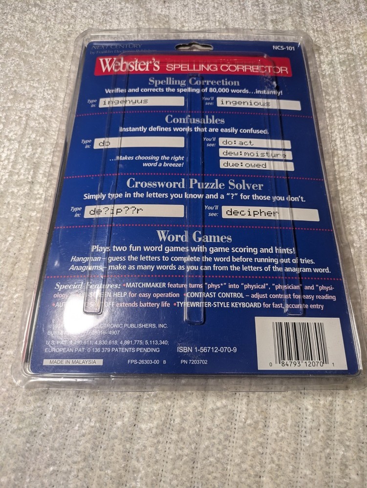 1994 Webster’s Spelling Corrector - NCS-101 Sealed