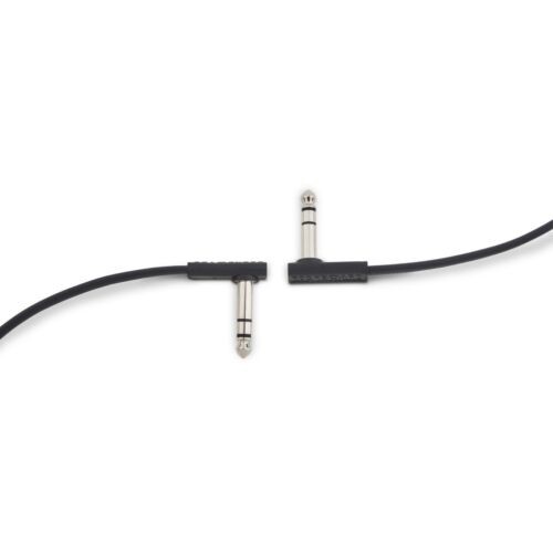 Rockboard Flat Patch TRS Cable, 30 cm 12", Black 2-PACK