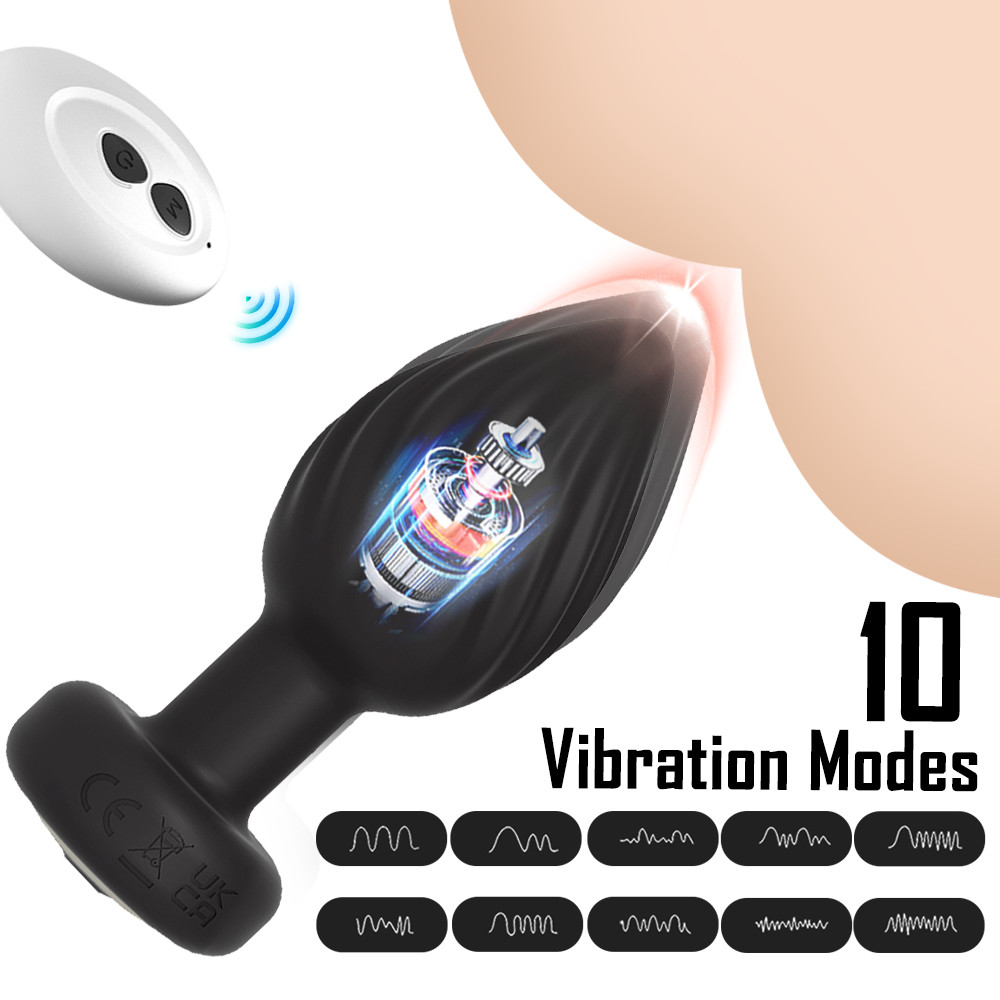 Remote Control Anal Plug Vibrator, 10 Modes Vibrating Butt Plug, Small Butt Plug