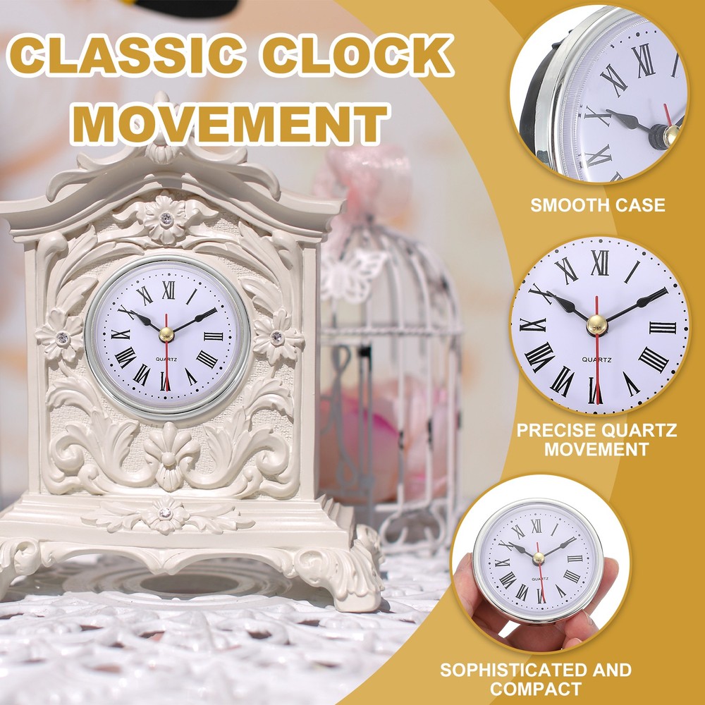 2.6"/65mm Classic Clock Movement, Silver (Roman Script)