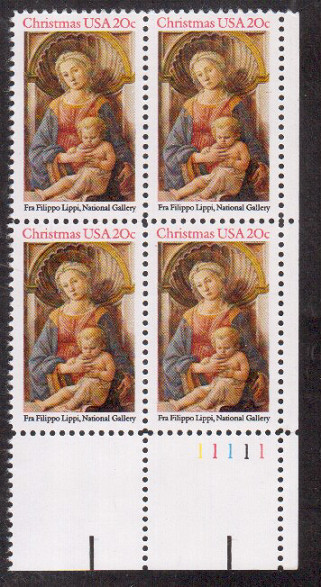 Scott # 2107....20 Cent ....Christmas....Plate Block