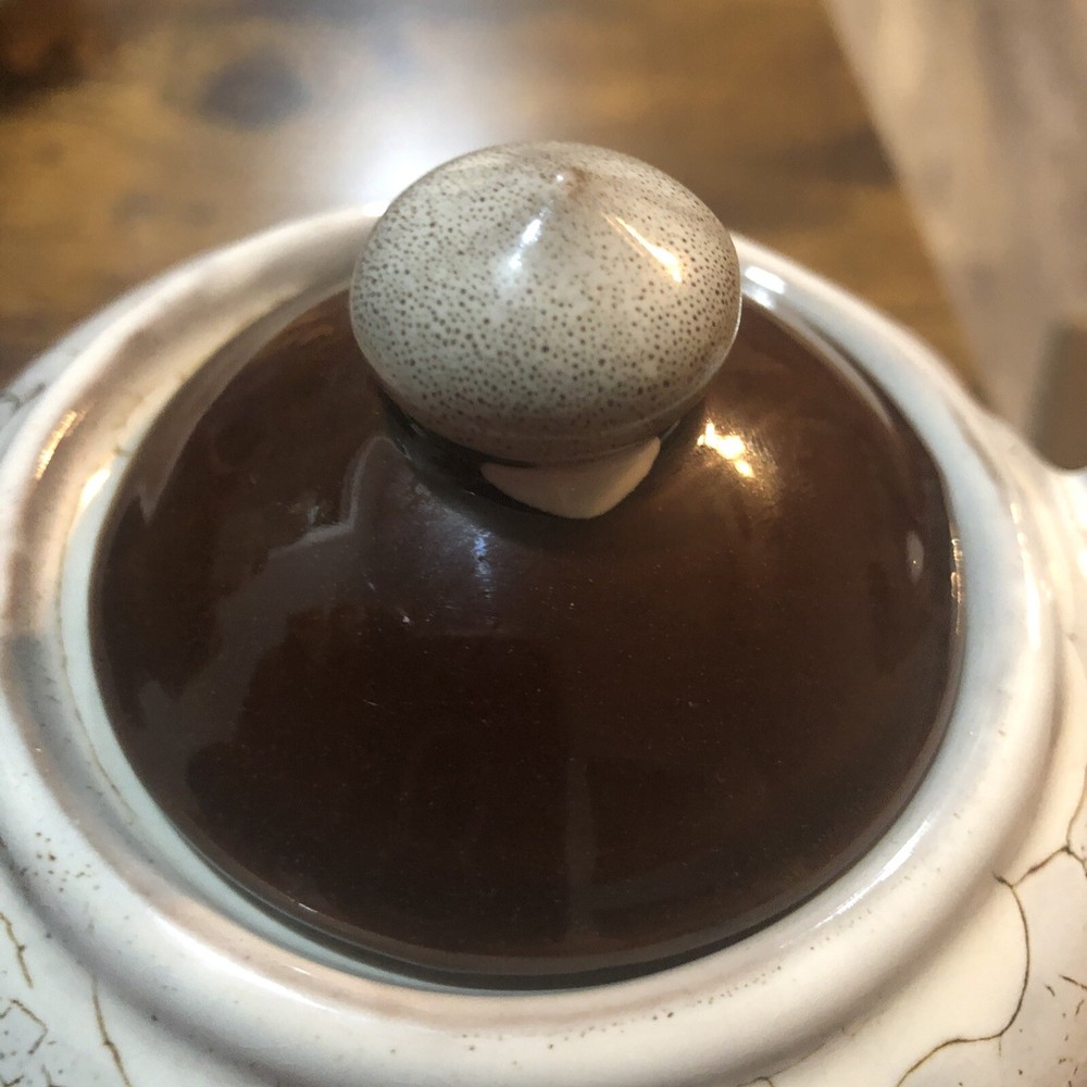 Ceramic Pottery Brown Teapot Pot & Lid