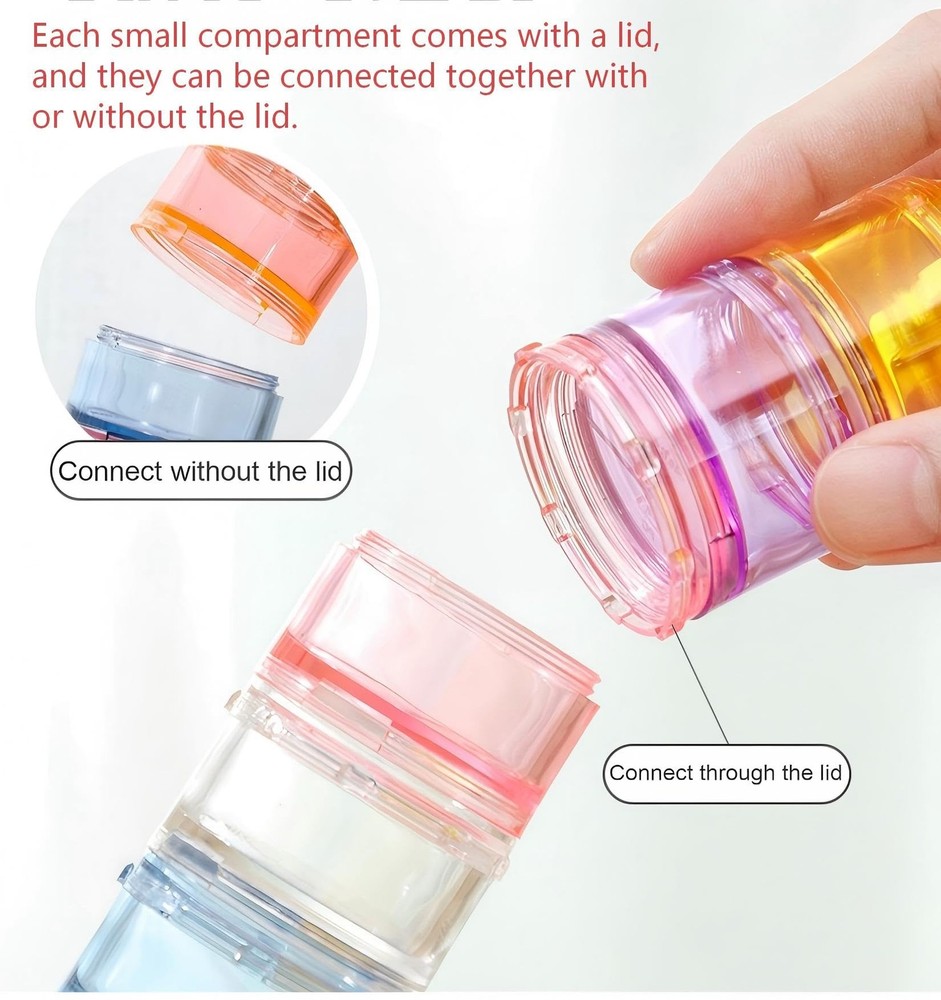 7 Day Stackable Pill Organizers Round Pill Tower Boxes with Lids for Supplements
