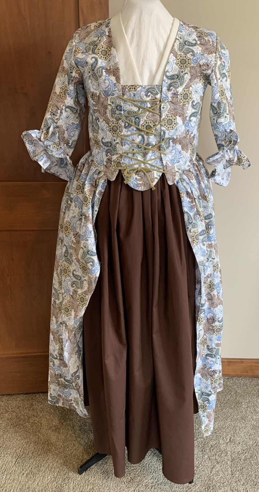 LG Outlander, Colonial, Lightweight Cotton Paisley Polonaise/Over Dress. NWOT