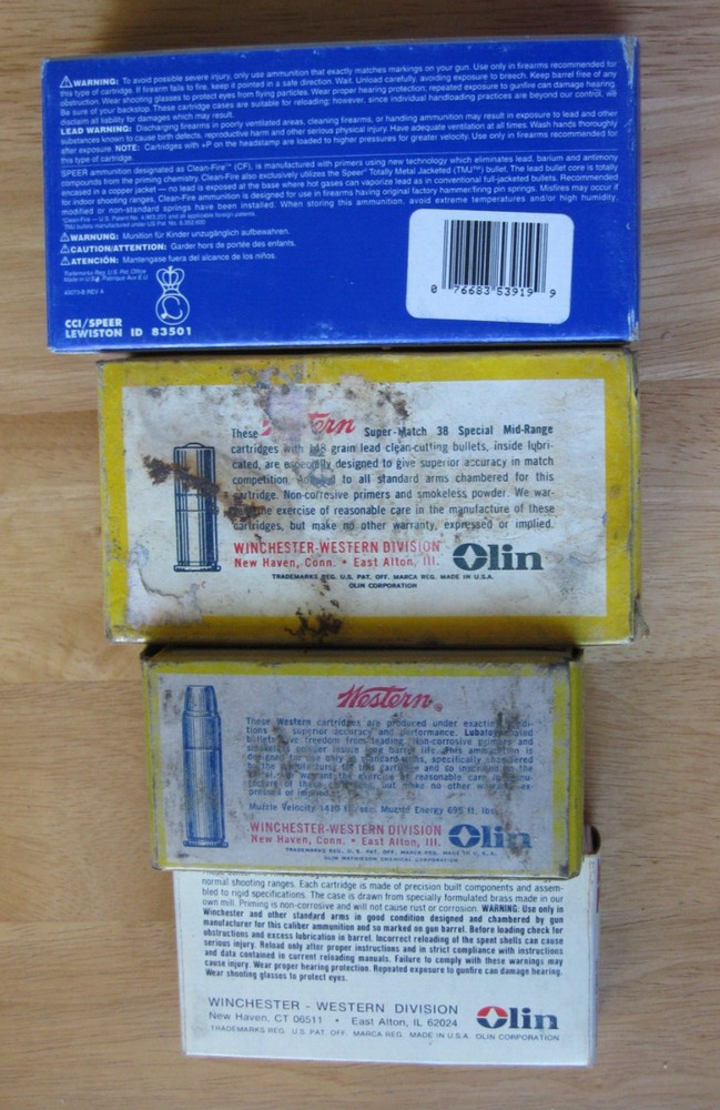4 Boxes - Win Western 222 -Western 38 - Speer 357 - Western 357 - Empty Boxes