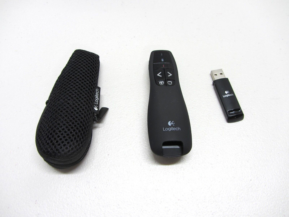 Logitech R400 Presenter Remote Control & Laser Pointer w/Cover-NIOB
